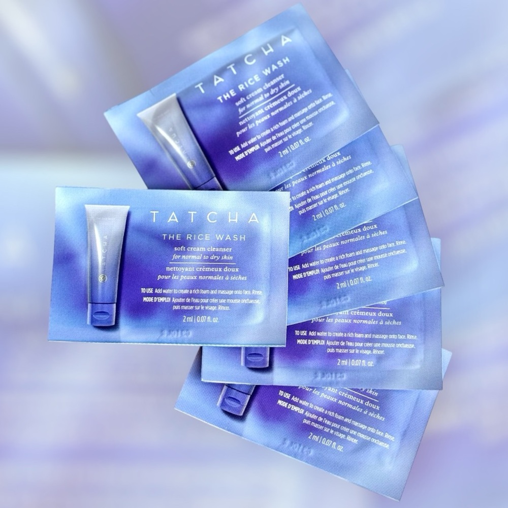 TATCHA The Rice Wash Facial Cleanser Face Skincare Sample Packets x 6 Travel